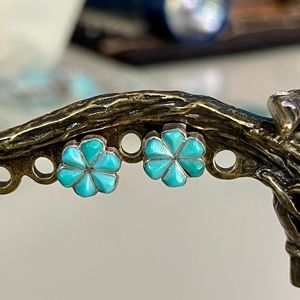 American Indian Turquiose and SS Post Earrings